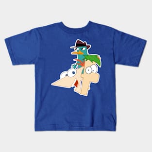 P, F and Agent P Platypus Kids T-Shirt